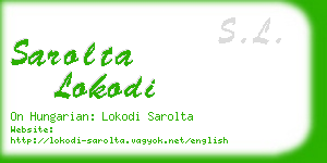 sarolta lokodi business card